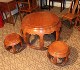 秦汉阁 中式古典红木家具 花梨木实木茶桌茶登 鼓凳鞋凳 绣花凳