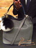 正品代购 Fendi/芬迪2015新款女包 时尚真皮手提袋灰色手提包