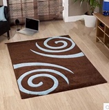 回文条形格现代简约客厅茶几地毯创意家用手工腈纶可定制满铺咖色