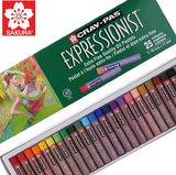 Sakura/樱花油画棒25色中粗油画棒儿童彩色画棒绿盒软蜡笔