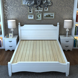 特价实木床白色双人床1.5米1.8米欧式松木单人床公主床地中海包邮