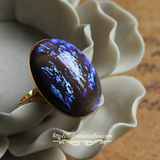 【CO哥】美国进口 限量超大龙息石 蓝紫光宝石戒指 西洋古董收藏