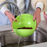 洗淘米篮水果盘创意水果洗菜篮现代客厅干果盘塑料家用沥水杯盘子