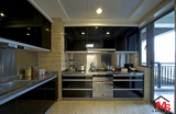 钢化晶钢门板厨房厨柜整体橱柜上海定做订做现代简约含石英石台面