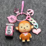 韩国创意卡通小猴子汽车钥匙扣挂件 可爱汽车车要事链女情侣礼物