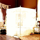 门宫廷 1.8米2米2.2米加大床蚊帐式公主风不锈钢 三开