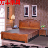 万丰高档卧室家具特价简约中式田园实木床橡木床双人床1.8米大床