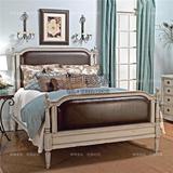 法式复古实木床美式做旧软包双人床简约欧式新古典后现代婚床卧室