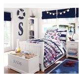 新款简约现代松木2人实木床单双人床美式床白色床儿童床环保家具
