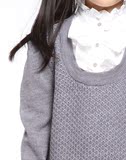 常春藤IVY HOUSE 2016年女童灰色潮流假两件长袖毛衣