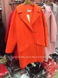 DV2015秋冬新款韩版女装修身中长款羊毛呢子外套呢子大衣外套女
