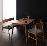 日式全实木橡木餐桌椅组合 殴韩式6人现代简约小户型餐桌定制家具