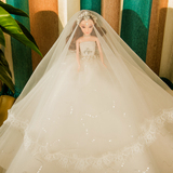 婚纱芭比娃娃新娘衣服女孩闺蜜情侣礼品公主梦幻3D真眼娃娃礼盒装