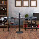 美式LOFT风格复古休闲吧咖啡厅奶茶店铁艺实木酒吧桌椅组合小圆桌