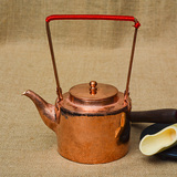 滇都铜壶手工泡茶壶曼生式纯铜井栏壶紫砂款小茶壶平底纯铜礼壶