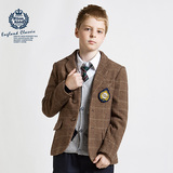 伊顿纪德儿童学院装男童装2015冬季外套英伦学院羊毛呢西装15Z107