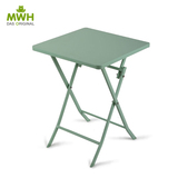 MWH曼好家北欧简约铁板方桌折叠桌子欧式铁艺咖啡休闲餐桌