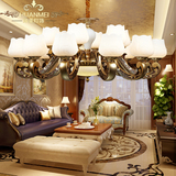 环美欧式奢华复古云石水晶吊灯客厅餐厅卧室锌合金古铜色美式灯具