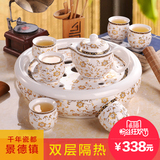 洛威茶具套装功夫茶具特价整套景德镇家用泡茶壶陶瓷器茶杯带茶盘