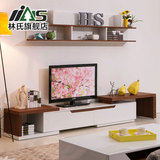 林氏家具北欧现代电视柜可伸缩客厅储物挂柜子电视墙组合LS011DG1