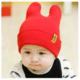 秋冬季婴幼儿帽子儿童牛角帽套头帽男女宝宝棉线帽毛线帽韩版包邮