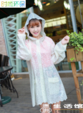 包邮 时尚韩版蕾丝雨衣雨披印花斗篷成人女TPU户外防风透明外套