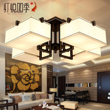 新中式吸顶灯长方形简约中式灯具客厅灯led大气铁艺卧室灯饰餐厅