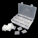 透明多格塑料长方形小首饰盒药盒创意收纳饰品盒 便携手饰盒子