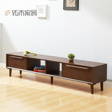 优木家具纯实木电视柜2米进口白橡木电视柜简约时尚日式客厅家具