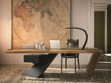 定制简约现代实木电脑桌复古老板桌椅组合书桌创意办公桌工作台