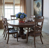美式乡村实木餐桌 欧式/法式圆形/椭圆形可伸缩方形餐桌 实木家具