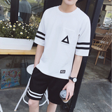 男士套装夏季2016新款运动短裤短袖t恤两件套学生韩版潮流休闲服