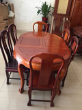 红木家具餐桌椭圆餐台菠萝格全实木拉抬餐桌椅组合广东省特价包邮
