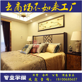 新中式双人床酒店宾馆床会所别墅客房床样板房实木床厂家直销家具