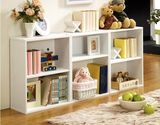 宜家储物柜矮柜儿童书柜自由组合简易书架实木质小柜子置物架组装