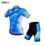 WOSAWE夏季骑行服 透气短袖套装 男女山地车单车服 骑行裤装备