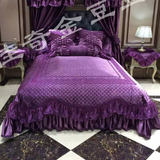 新款莫娜床盖三件套高档蕾丝奢华丝欧式床裙床罩床笠