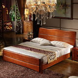 现代中式白蜡木床实木床1.8米双人床水曲柳大人床榆木床胡桃木床
