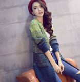 韩国代购2015冬装新款毛衣开衫女外套加厚宽松长袖保暖修身百搭潮