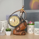 欧式静音座钟客厅时钟家居装饰复古台钟表高端时尚树脂工艺摆件