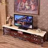 电视柜茶几组合现代 欧式大理石电视机柜 客厅烤漆全实木雕花地柜