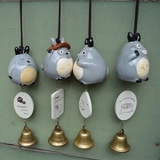 zakka可爱龙猫风铃 创意陶瓷小礼品可爱 咖啡店装饰品家装挂件