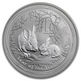 投资银币=2011年澳大利亚生肖兔年银币纪念币1盎999纯银保真