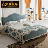 欧式床实木床1.8米简约布艺床结婚床橡木美式床送货到家