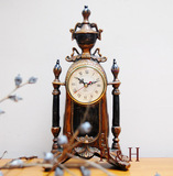 外贸家居饰品风欧式复古做旧树脂座钟台钟软装饰品包邮