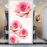 3D立体玄关壁纸壁画走廊过道墙纸装饰画 竖版 现代简约  梦幻玫瑰
