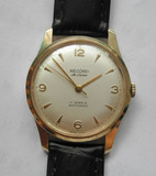 瑞士二手正品现货，稀少美品浪琴副牌鹅牌RECORD 9K实金古董手表