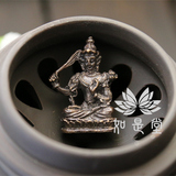 尼泊尔藏传佛教密宗手工精品铜像金刚莲花座文殊菩萨随身佛像摆件