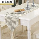 2016纯色混纺欧式桌布餐桌电视柜简约现代盖布几何长条北欧桌旗