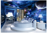 3D大型现代壁画 餐厅客厅电视背景墙壁纸天花板吊顶壁纸 宇宙星空